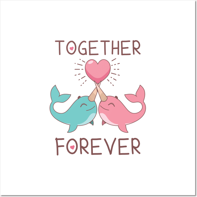 Together forever design Wall Art by GazingNeko